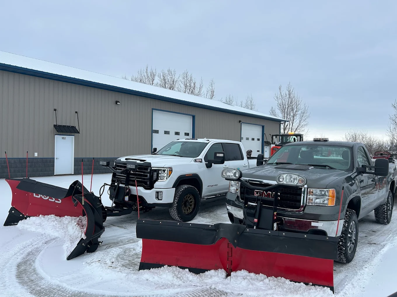 Snowbear plow truck fleet supporting residential snow removal in Edmonton